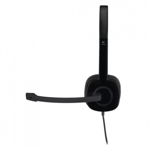 Наушники с микрофоном (гарнитура) LOGITECH H151, проводные, 1,8 м, с оголовьем, черные, 981-000589