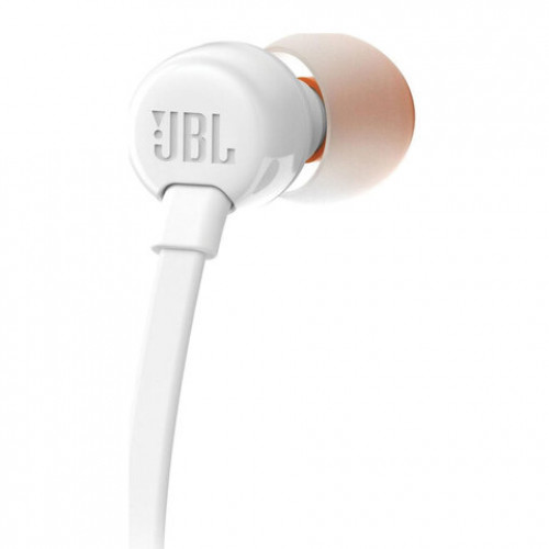 Наушники с микрофоном (гарнитура) JBL T110 WHT, проводные, 1,2 м, вкладыши, стерео, белые, T110WHT