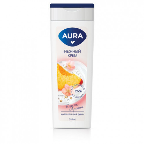 Крем-гель для душа 390 мл, AURA Нежный крем, 14340