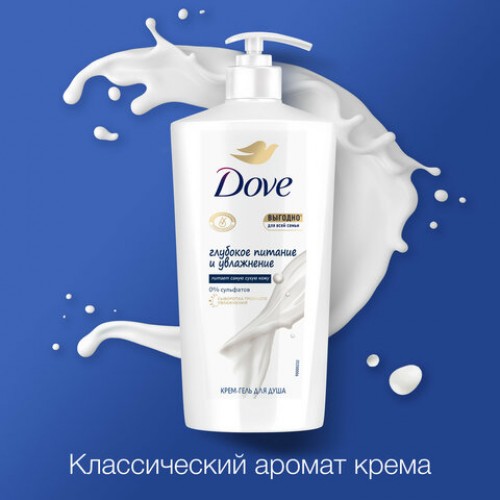 Крем-гель для душа 610 мл, DOVE Глубокое питание и увлажнение