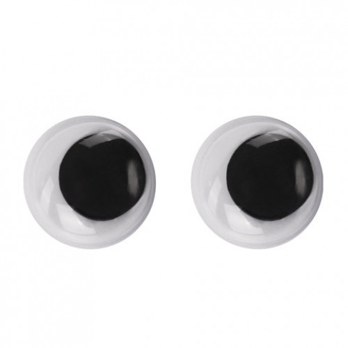 Глазки для творчества самоклеящиеся, вращающиеся, черно-белые, 10 мм, 30 шт., ОСТРОВ СОКРОВИЩ, 661309