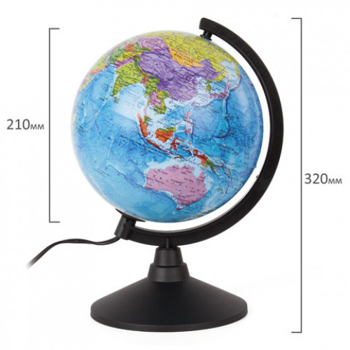 Глобус политический GLOBEN Классик, диаметр 210 мм, с подсветкой, К012100010