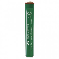 Грифели запасные 0,5 мм, 2B, FABER-CASTELL, КОМПЛЕКТ 12 шт., 521502 Грифели запасные 0,5 мм, 2B, FABER-CASTELL, КОМПЛЕКТ 12 шт., 521502