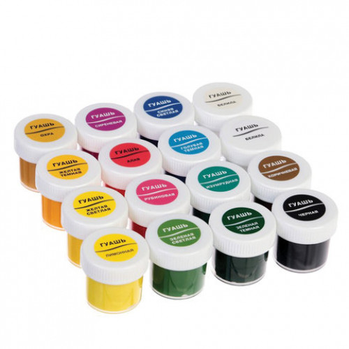 Гуашь ЛУЧ Классика, 16 цветов по 20 мл, без кисти, картонная упаковка, 29С 1696-08