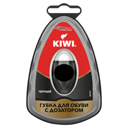 Губка для обуви KIWI Express Shine, черная, с дозатором, 644455