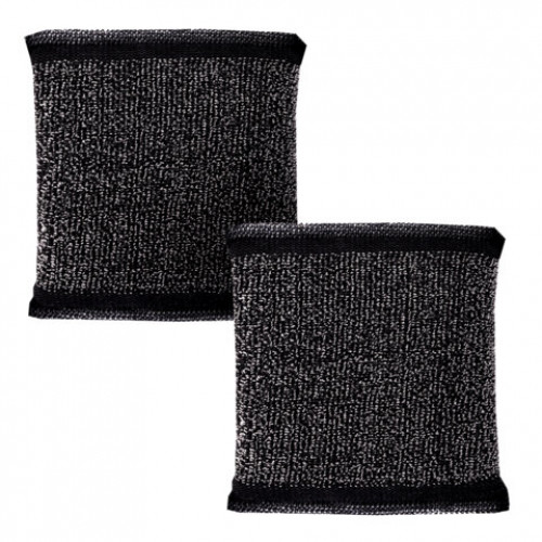 Губка скрабер 11 х 10 х 1,5 см поролон + металлическая оплетка КОМПЛЕКТ 2 штуки, посуда, уборка, LAIMA, 700058