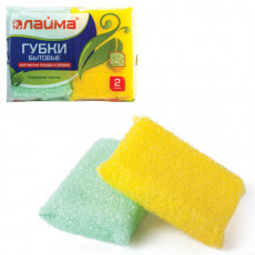 Губки бытовые, КОМПЛЕКТ 2 шт., поролон в пластиковой оплетке, высота 32 х ширина 120 х глубина 80 мм, LAIMA, 601591 Губки бытовые, КОМПЛЕКТ 2 шт., поролон в пластиковой оплетке, высота 32 х ширина 120 х глубина 80 мм, LAIMA, 601591