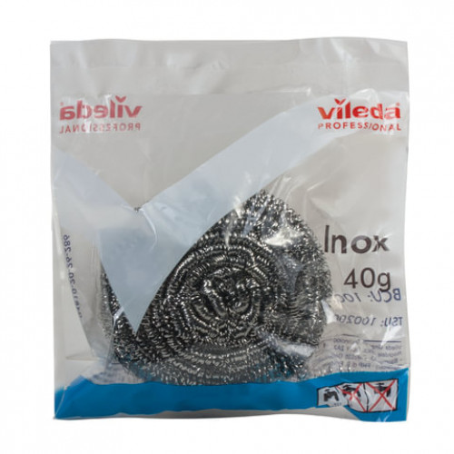 Губка металлическая VILEDA Professional Инокс, для стойких загрязнений, нержавеющая сталь, вес 40 г, 100787