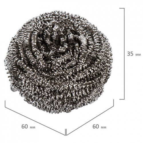 Губки (мочалки) для посуды металлические LAIMA, КОМПЛЕКТ 12 шт., спиральные по 15 г, 606658