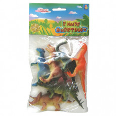 Набор фигурок В мире животных, Динозавры, 6 шт., 10 см, 1TOY, Т50484 Набор фигурок В мире животных, Динозавры, 6 шт., 10 см, 1TOY, Т50484