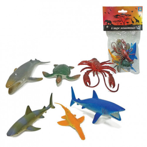 Набор фигурок В мире животных, Морские животные, 6 шт., 10 см, 1TOY, Т50514