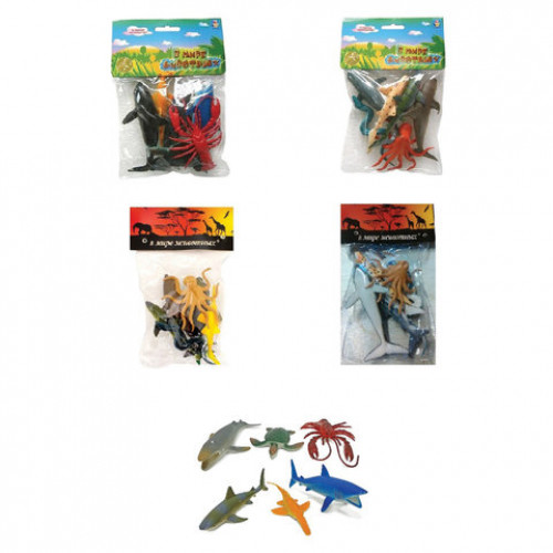 Набор фигурок В мире животных, Морские животные, 6 шт., 10 см, 1TOY, Т50514