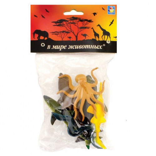 Набор фигурок В мире животных, Морские животные, 6 шт., 10 см, 1TOY, Т50514