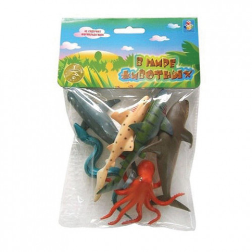 Набор фигурок В мире животных, Морские животные, 6 шт., 10 см, 1TOY, Т50514