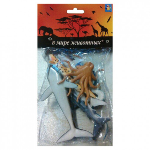 Набор фигурок В мире животных, Морские животные, 6 шт., 10 см, 1TOY, Т50514