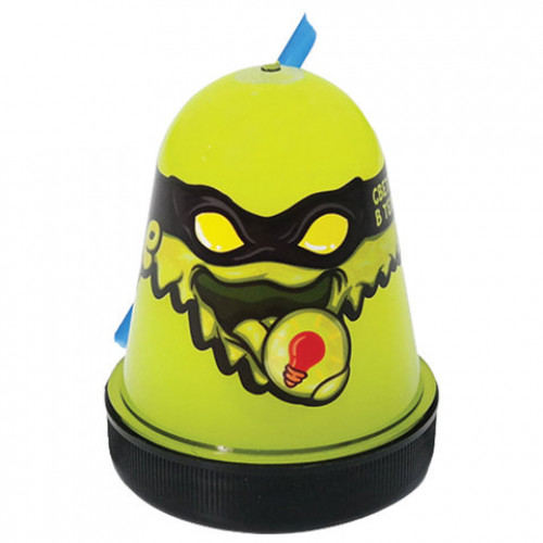 Слайм (лизун) Slime Ninja, светится в темноте, желтый, 130 г, ВОЛШЕБНЫЙ МИР, S130-19
