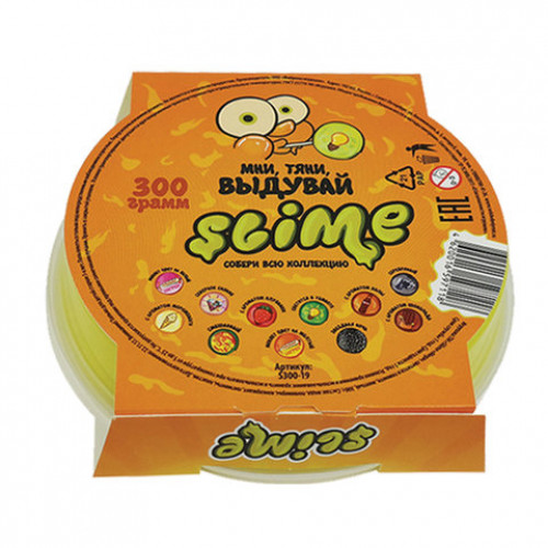 Слайм (лизун) Slime Mega, светится в темноте, желтый, 300 г, ВОЛШЕБНЫЙ МИР, S300-19