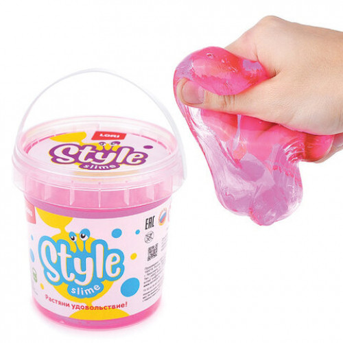 Слайм Style Slime классический Розовый с ароматом вишни, 150 мл, LORI, Сл-001