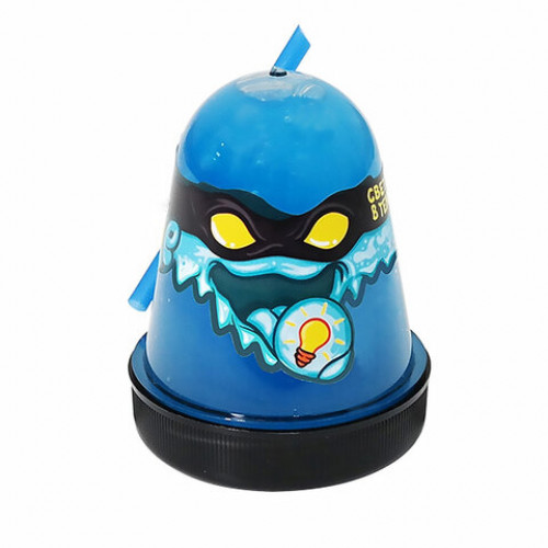 Слайм (лизун) Slime Ninja, светится в темноте, синий, 130 г, ВОЛШЕБНЫЙ МИР, S130-20
