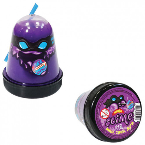 Слайм (лизун) Slime Ninja, фиолетовый, меняет цвет на голубой, 130 г, ВОЛШЕБНЫЙ МИР, S130-7