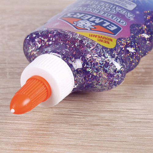 Клей для слаймов канцелярский с блестками ELMERS Glitter Glue, 177 мл, фиолетовый, 2077253