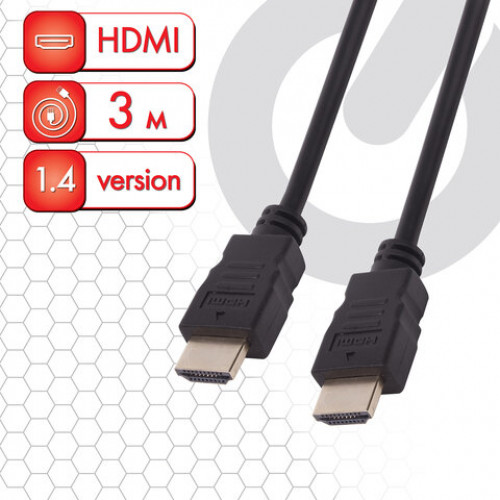 Кабель HDMI AM-AM, 3 м, SONNEN, для передачи цифрового аудио-видео, черный, 513121