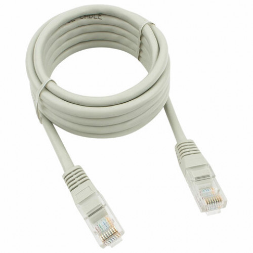 Кабель (патч-корд) UTP 5e категория, RJ-45, 2 м, CABLEXPERT, для подключения по локальной сети LAN, PP12-2M