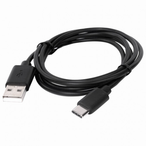 Кабель USB 2.0-Type-C, 1 м, SONNEN, медь, для передачи данных и зарядки, черный, 513117