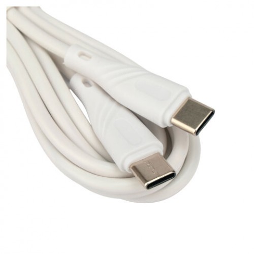 Кабель USB2.0 Type-C-Type-C, 2м, CABLEXPERT, 3А, 60Вт, PD/QC3.0, медь, белый, CCB-USB2-CMCMO1-2MW