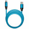 Кабель BOLD USB -TypeC 1 м 3А, SMARTBUY для быстрой зарядки и передачи данных, толстый, синий 18126, 3112BOLD-BLUE