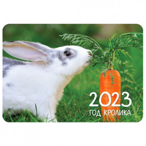 Календарь карманный на 2023 г., 70х100 мм, Год Кролика, HATBER, Кк757443