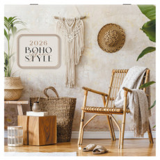 Календарь настенный перекидной 2026 г., BRAUBERG, 12 листов, 28,5х28,5 см, Бохо, 116935