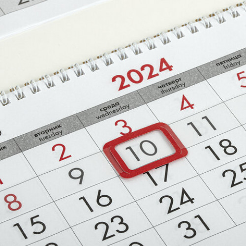 Календарь квартальный на 2024 г., 3 блока, 3 гребня, с бегунком, мелованная бумага, EXTRA, BRAUBERG, Люпины, 115300