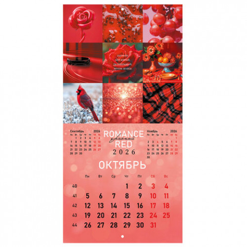 Календарь настенный перекидной 2026 г., BRAUBERG, 12 листов, 28,5х28,5 см, Калейдоскоп, 116936