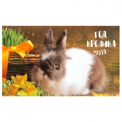 Календарь квартальный с бегунком 2023 г., 3 блока, 4 гребня, УльтраЛюкс, Год Кролика, HATBER, 3Кв4гр2ц_27154