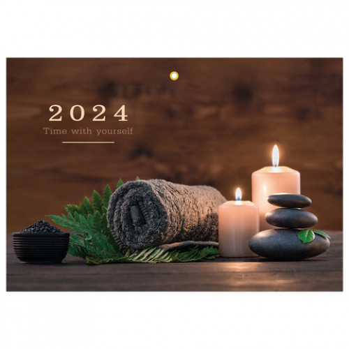 Календарь квартальный на 2024г, 3 блока 1 гребень с бегунком, офсет, Relax, BRAUBERG, 115284, 115285