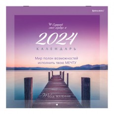 Календарь настенный перекидной на 2024 г., BRAUBERG, 12 листов, 29х29 см, Твоя вселенная, 115320
