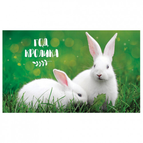 Календарь квартальный с бегунком 2023 г., 3 блока, 4 гребня, УльтраЛюкс, Год Кролика, HATBER, 3Кв4гр2ц_27154