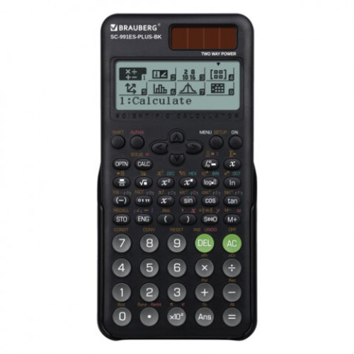 Калькулятор инженерный BRAUBERG SC-991ES-PLUS-BK (164х80мм) 552 функ 10+2разр.,ЧЕРНЫЙ, 272651