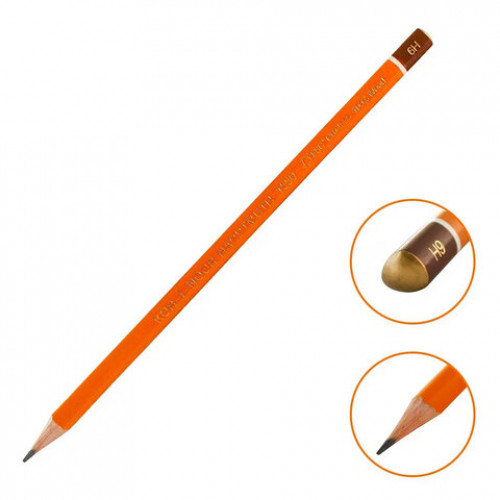 Карандаши чернографитные KOH-I-NOOR, НАБОР 12шт., Art 6B-6H, без резинки, металлическая коробка, 1582012001PL