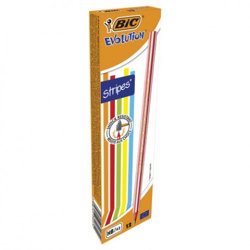 Карандаш чернографитный BIC, 1 шт., Evolution, HB, без резинки, пластиковый, корпус ассорти, заточенный, 918487