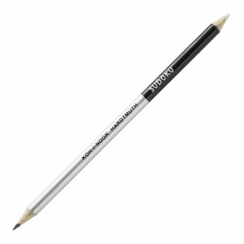 Карандаш чернографитный 2B KOH-I-NOOR, 1 шт., Sudoku, с резинкой, корпус ассорти, 1350, 1350001001BL