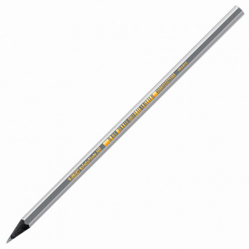 Карандаш чернографитный BIC, 1 шт., Evolution ECOlutions Black, HB, без резинки, пластиковый, корпус серебристый, заточенный, 896017
