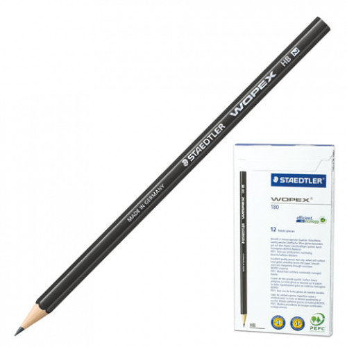 Карандаш чернографитный STAEDTLER (Германия), 1 шт., Noris Ecology, HB, без резинки, корпус черный, заточенный, 180 HB-9