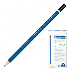 Карандаш чернографитный STAEDTLER ПРЕМИУМ (Германия) 1 шт, Mars Ergosoft, HB, трехгранный, без резинки, грифель 2 мм, заточенный, 150-HB