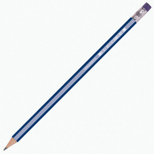 Карандаш чернографитный BRAUBERG GX-100, 1 шт., HB, с ластиком, корпус синий, 181720