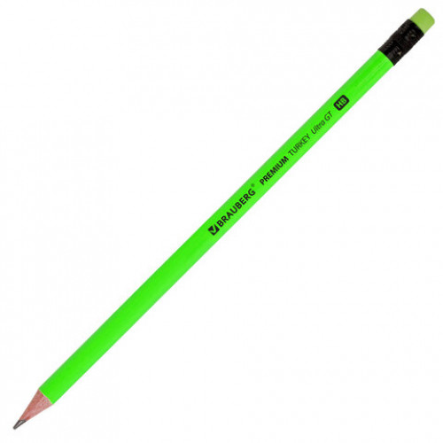 Карандаш чернографитный BRAUBERG PREMIUM TURKEY, 1 шт., Ultra GT, НВ, ассорти, дисплей, 181557