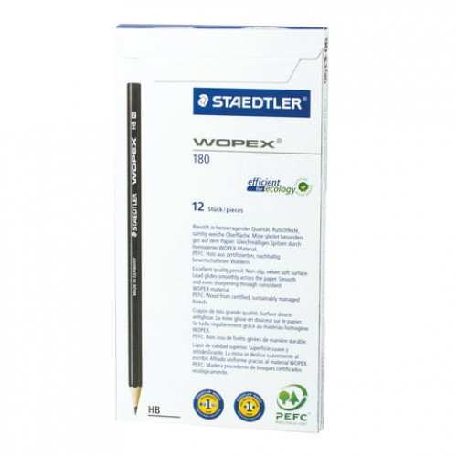Карандаш чернографитный STAEDTLER (Германия), 1 шт., Noris Ecology, HB, без резинки, корпус черный, заточенный, 180 HB-9