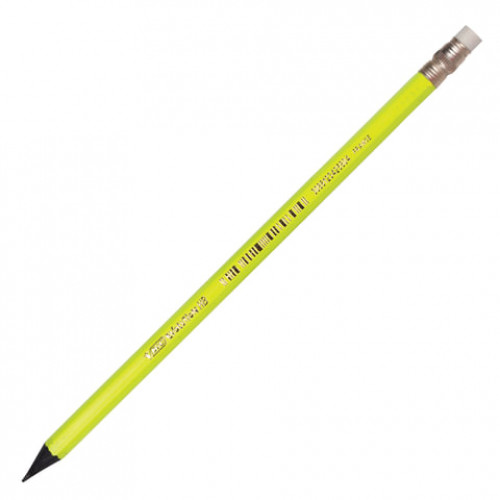 Карандаш чернографитный BIC, 1 шт., Evolution Fluo, HB, с резинкой, пластиковый, корпус ассорти, заточенный, 942882
