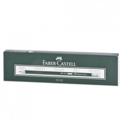 Карандаш чернографитный FABER-CASTELL, 1 шт., 1112, НВ, с резинкой, корпус черный, 111200